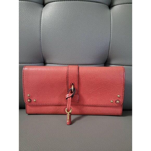 Chloe Red Leather Long Bifold Wallet - Picture 1 of 6